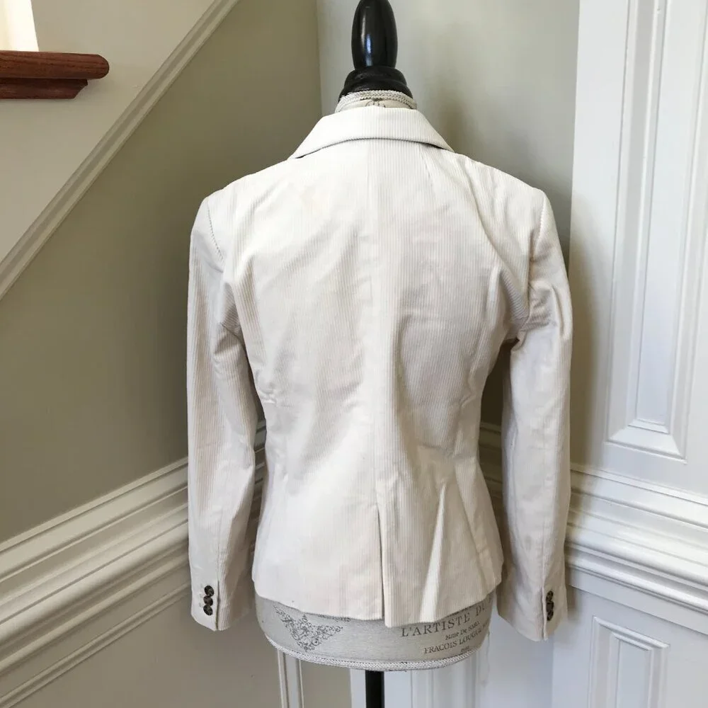 NWT JCrew Archie Corduroy Blazer Jacket Womens 6 Cream Ivory Patch Pocket BJ988